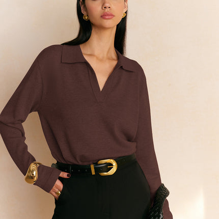 Yolanda | Relaxed Fit Collared Pullover Sweater