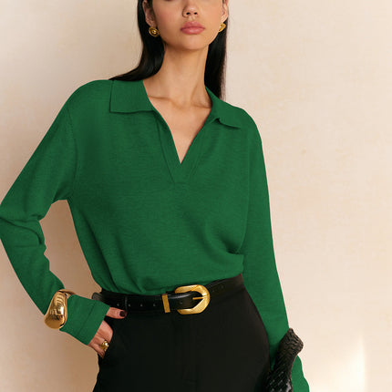 Yolanda | Relaxed Fit Collared Pullover Sweater