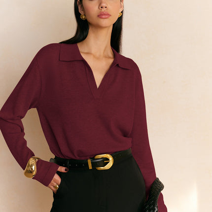 Yolanda | Relaxed Fit Collared Pullover Sweater