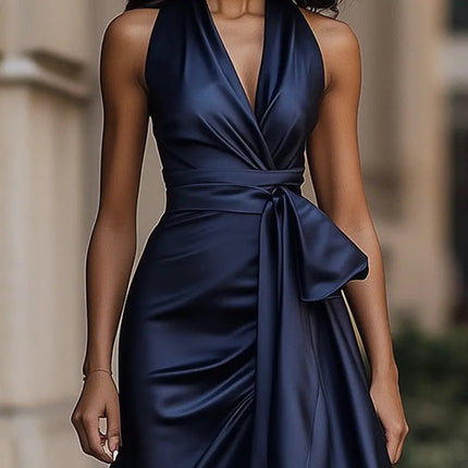 Zoe | Draped Halterneck Maxi Dress