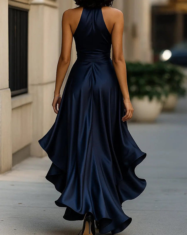 Zoe | Draped Halterneck Maxi Dress