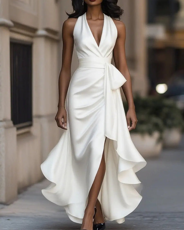 Zoe | Draped Halterneck Maxi Dress