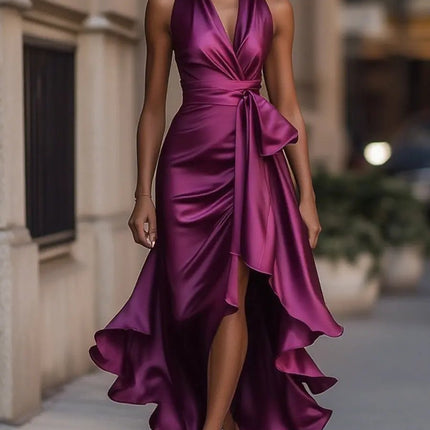 Zoe | Draped Halterneck Maxi Dress