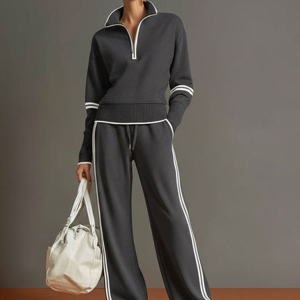 Zuri | Relaxed Fit Wide Leg Two-Piece Lounge Set