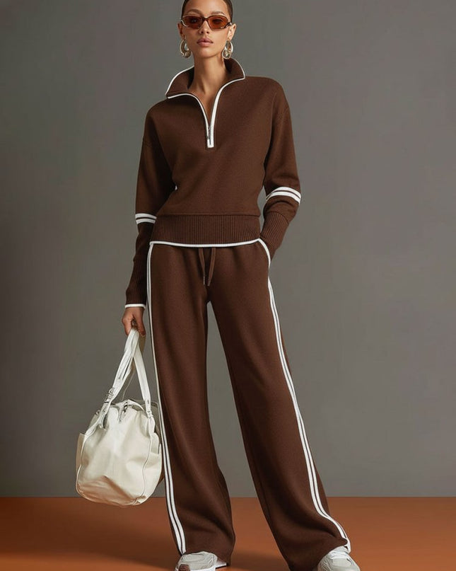 Zuri | Relaxed Fit Wide Leg Two-Piece Lounge Set